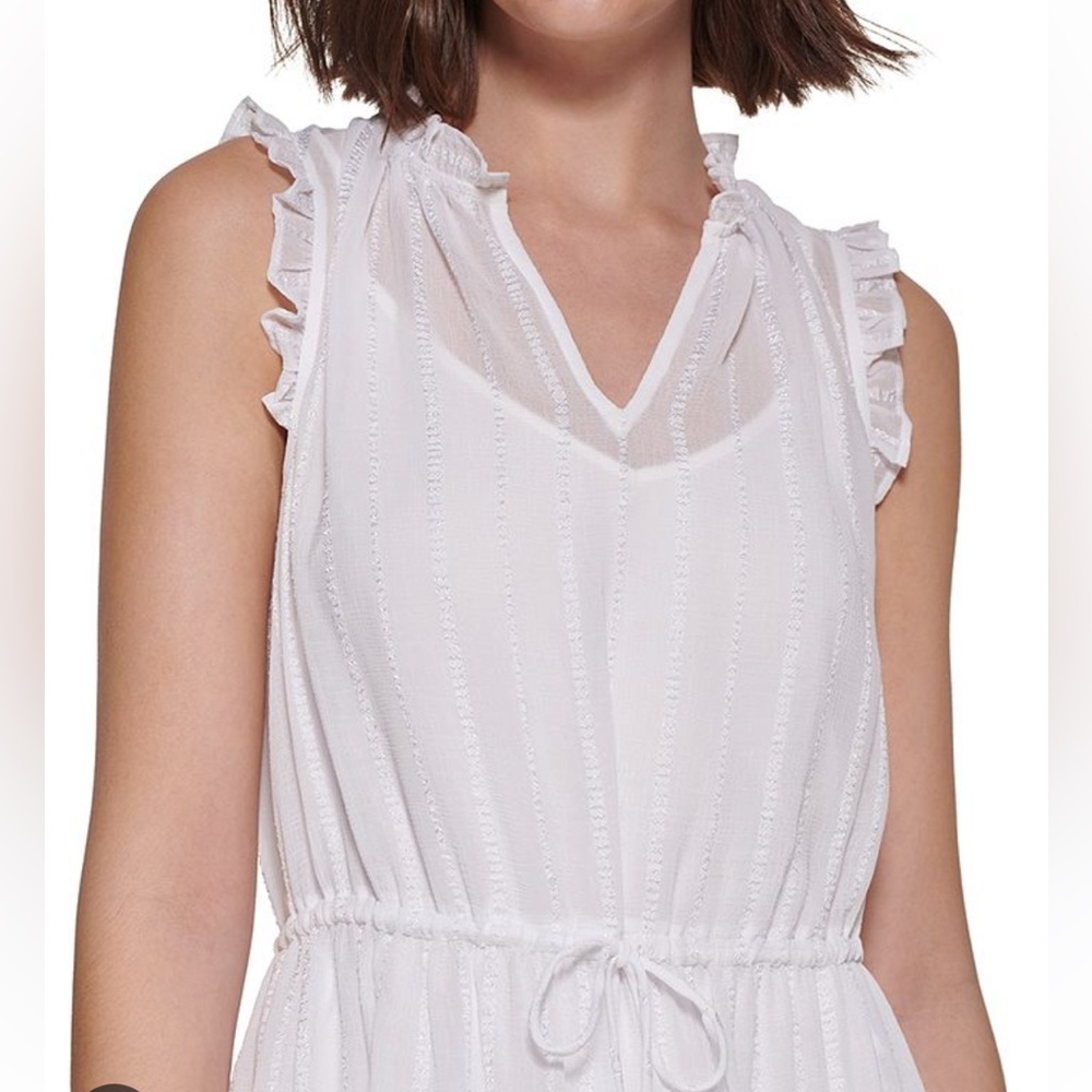 NEW🤍The Tommy Hilfiger® Ella Gauze Dobbie Stripe size 14 Bright White - Picture 5 of 9